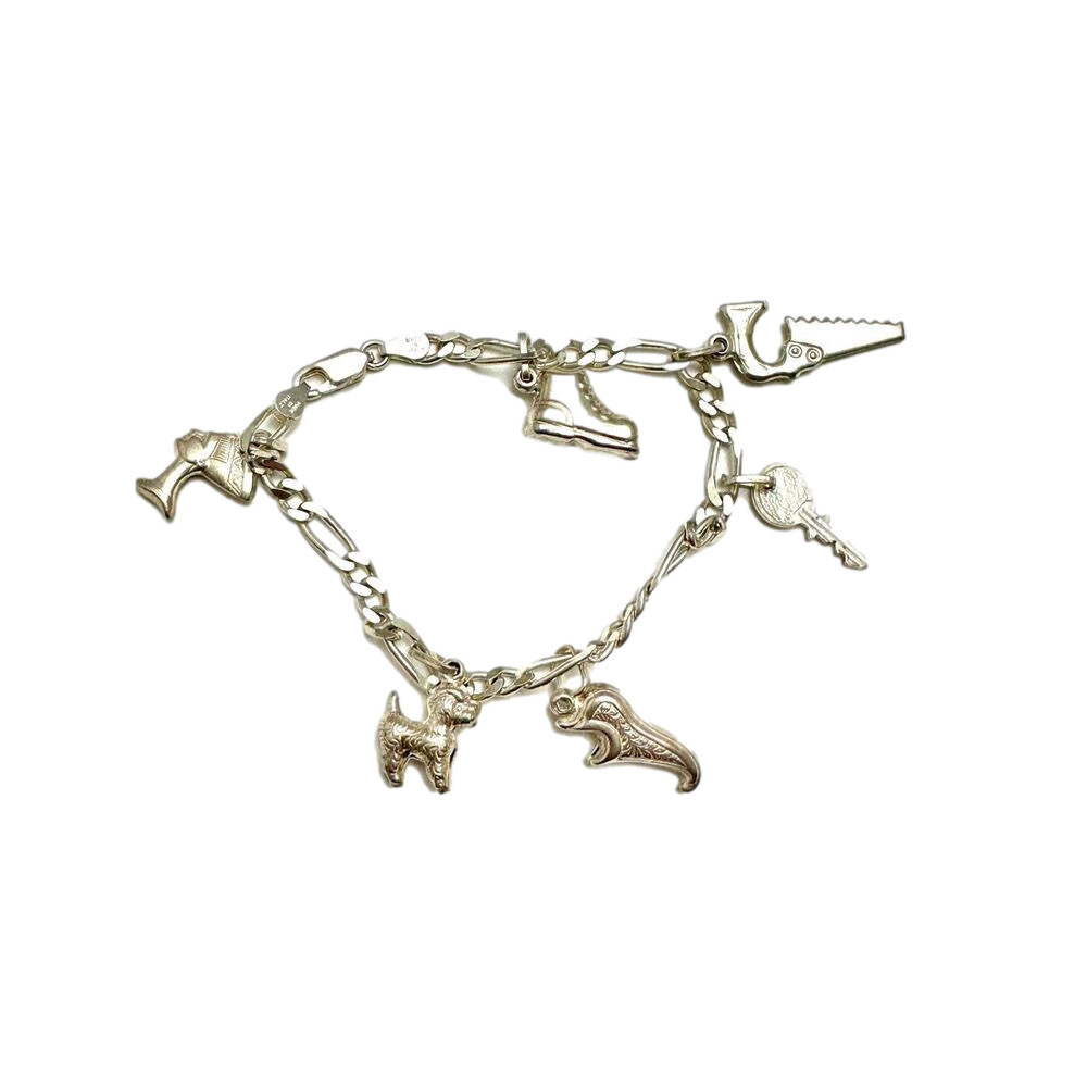 STUNNING VINTAGE ITALIAN STERLING SILVER 925 CHARM BRACELET